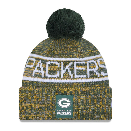 Green Bay Packers New Era 2025 Sideline Pom Beanie Green