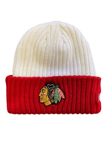 Chicago Blackhawks Adults CCM NHL Knit Hat -Red and White