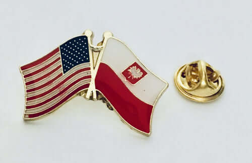 Bulk of USA Poland Friendship American Flag Lapel Pin 12 Pack