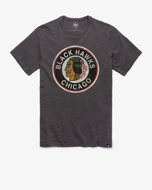 Chicago Blackhawks Charcoal Vintage Grit ’47 Scrum Tee
