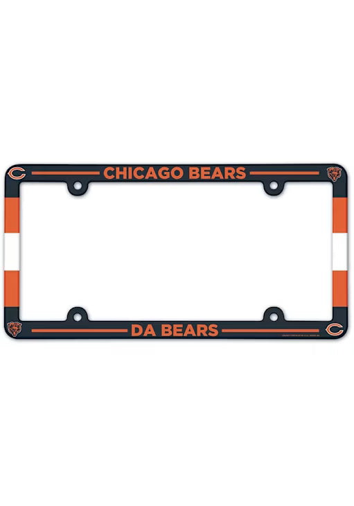 Chicago Bears Plastic Full Color License Plate Frame - Orange
