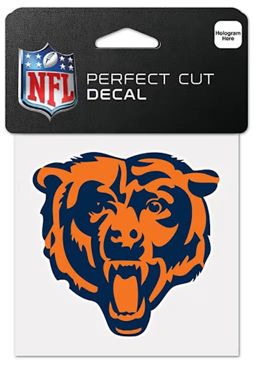 Chicago Bears 4x4 Perfect Cut White Decal Colored