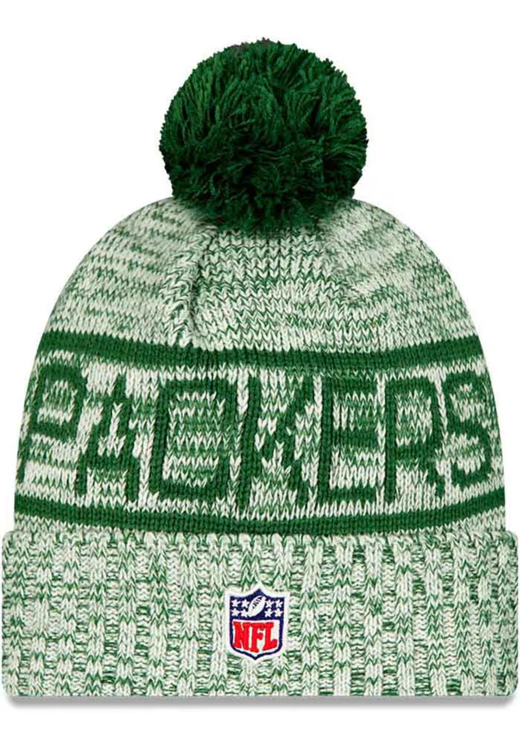 Green Bay Packers New Era 2025 Sideline Pom Beanie Green
