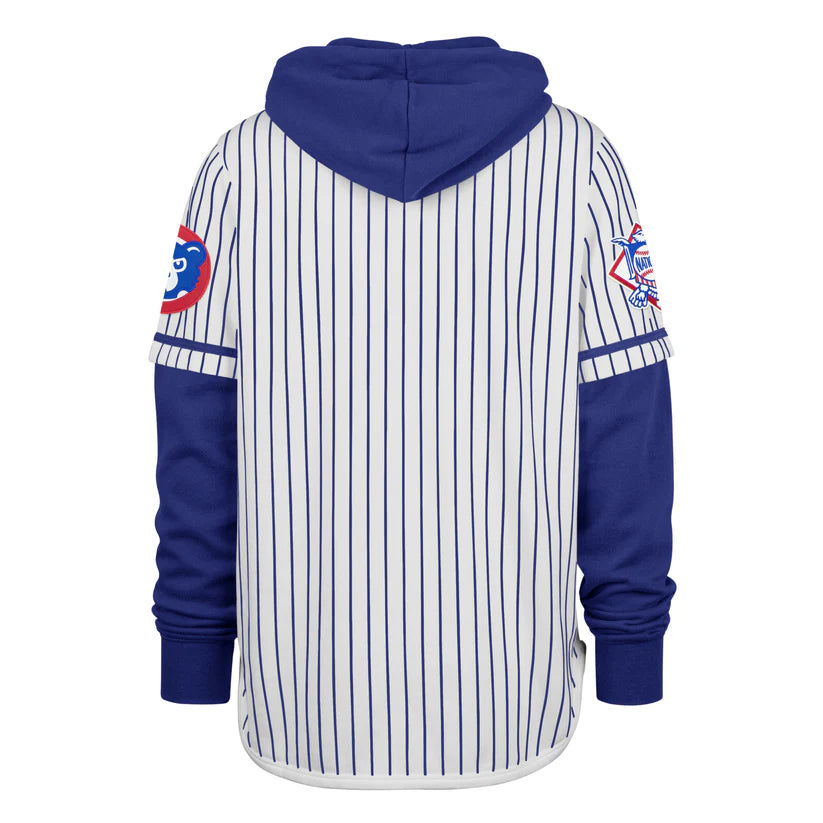 Chicago Cubs Pinstripe '47 Double Header Shortstop Hoodie