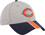 New Era Men's Chicago Bears Stripe Grey 39Thirty Stretch Fit Hat