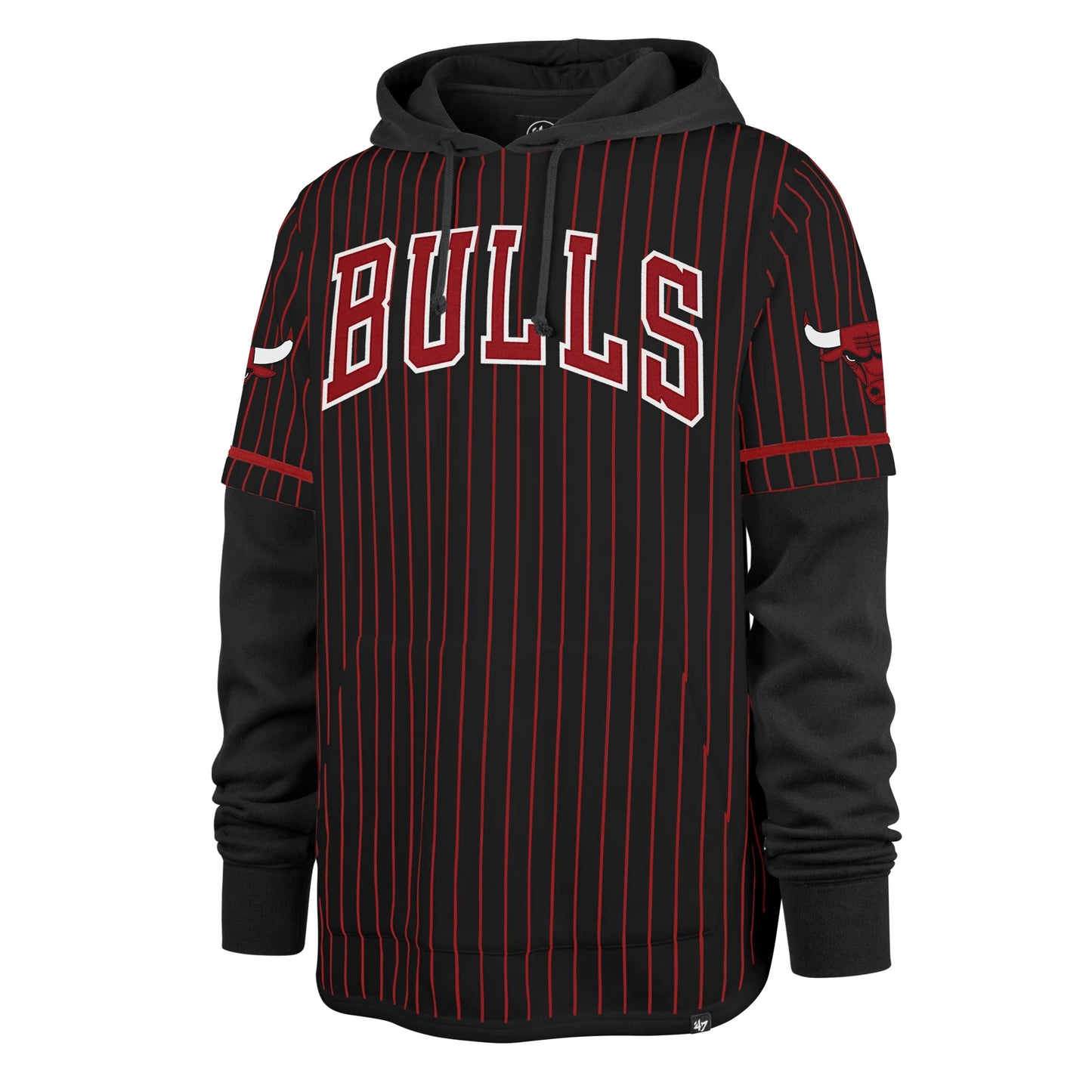 Chicago Bulls '47 Pinstripe Black Lacer Hoodie