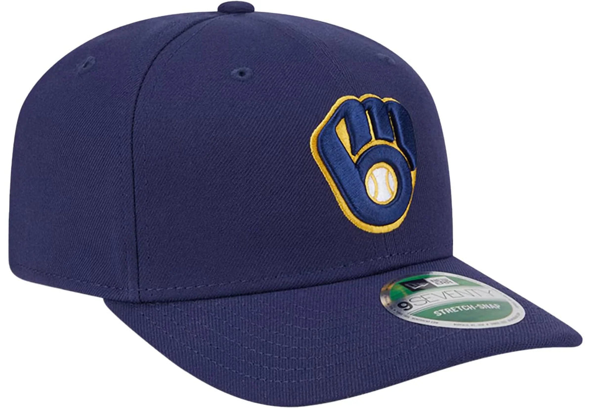 New Era Milwaukee Brewers Player Replica 9SEVENTY Stretch Snap Adjustable Hat - Navy Blue