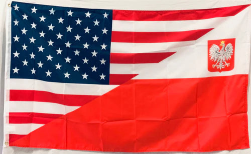 USA Poland Diagnal Mix 3'x5' 100D Flag