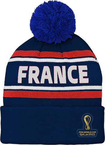 Men's FIFA World Cup Country Premium Bobble Cuff Pom Hat "FRANCE"