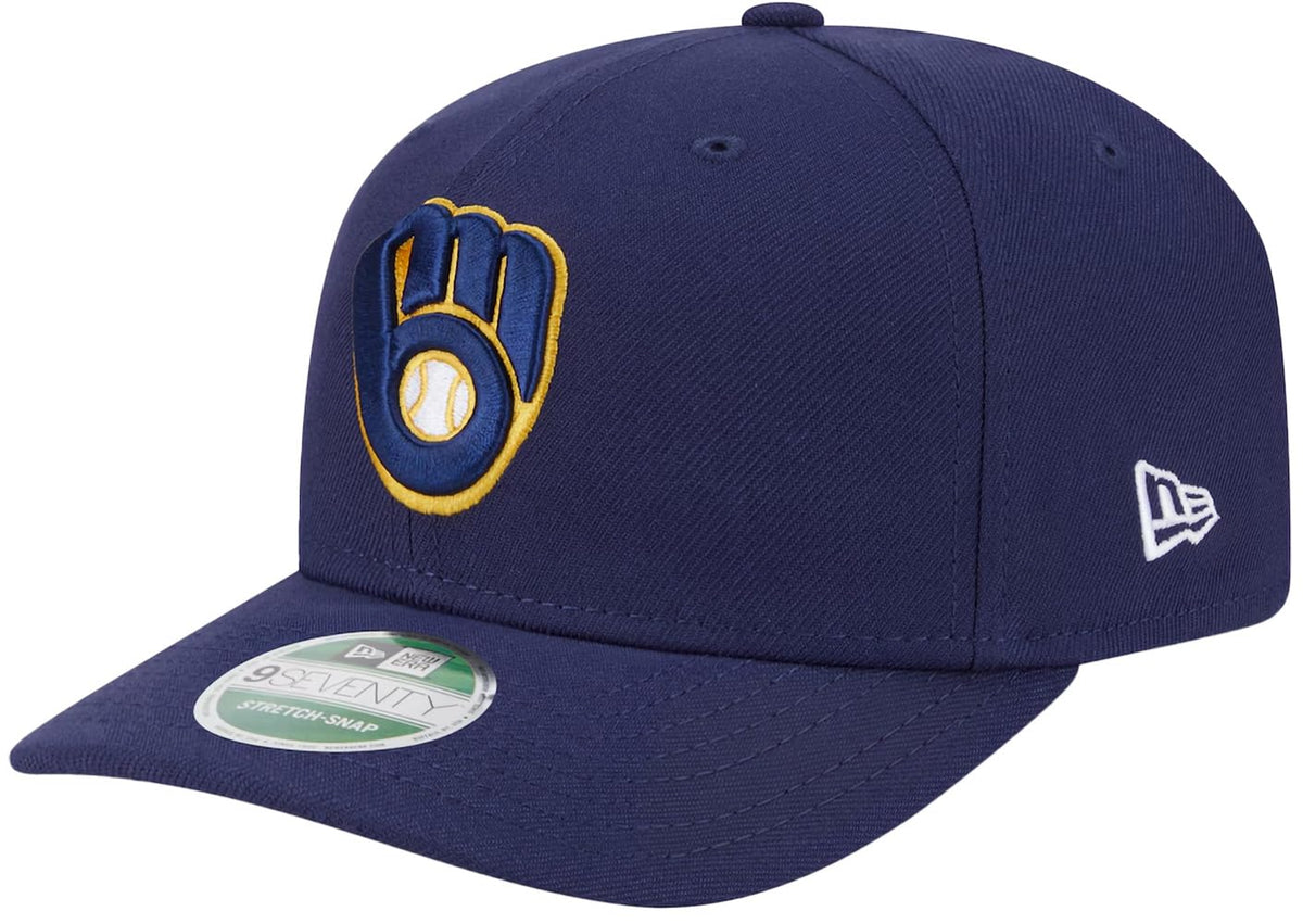New Era Milwaukee Brewers Player Replica 9SEVENTY Stretch Snap Adjustable Hat - Navy Blue