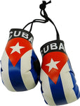 Cuba Country Flag Mini Boxing Gloves to Hang Over Your Automobile Mirror New 2"x3" in