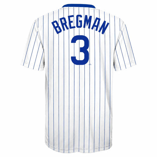 Cubs Youth Pinstripe Jersey T-Shirt - Bregman