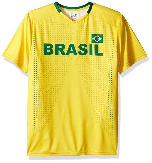 Bulk of Soccer Brazil Men's Federation White Jersey Short Sleeve Tee 12 Pack