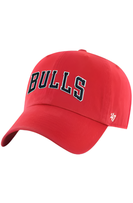 Men's '47 Red Chicago Bulls Core Wordmark Clean Up Adjustable Hat