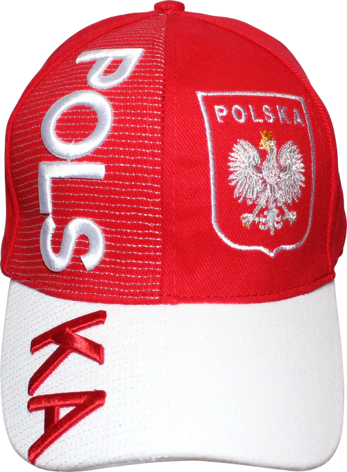 Bulk of Polish Cap With Polska Flag Red&White Embroidered 12 Pack