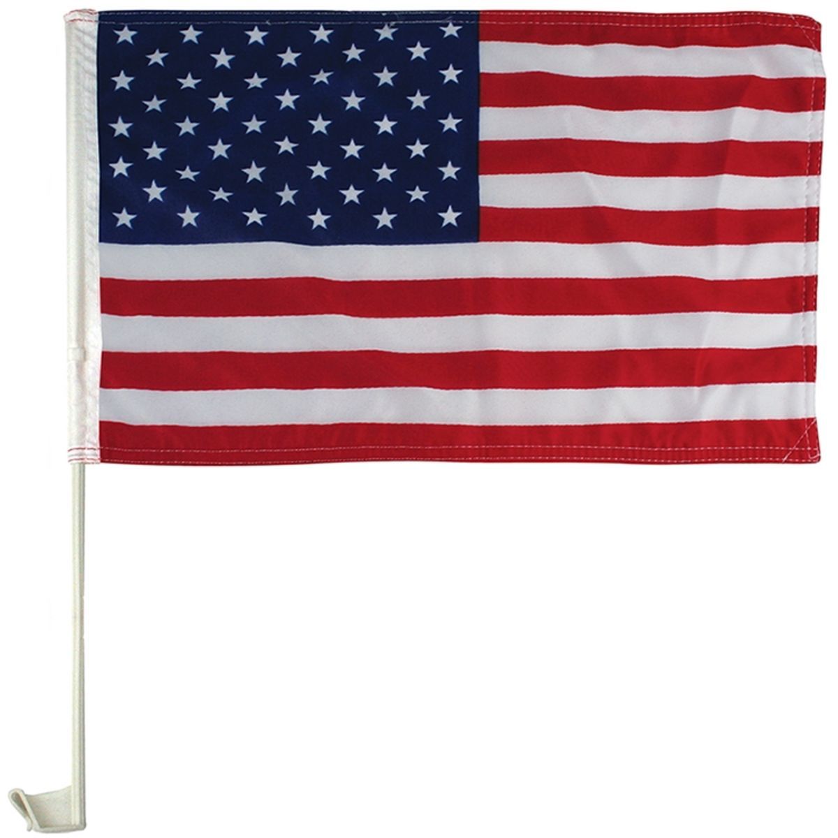 Bulk of US American Car Flag Window Clip 17" x 12", Pack of 12