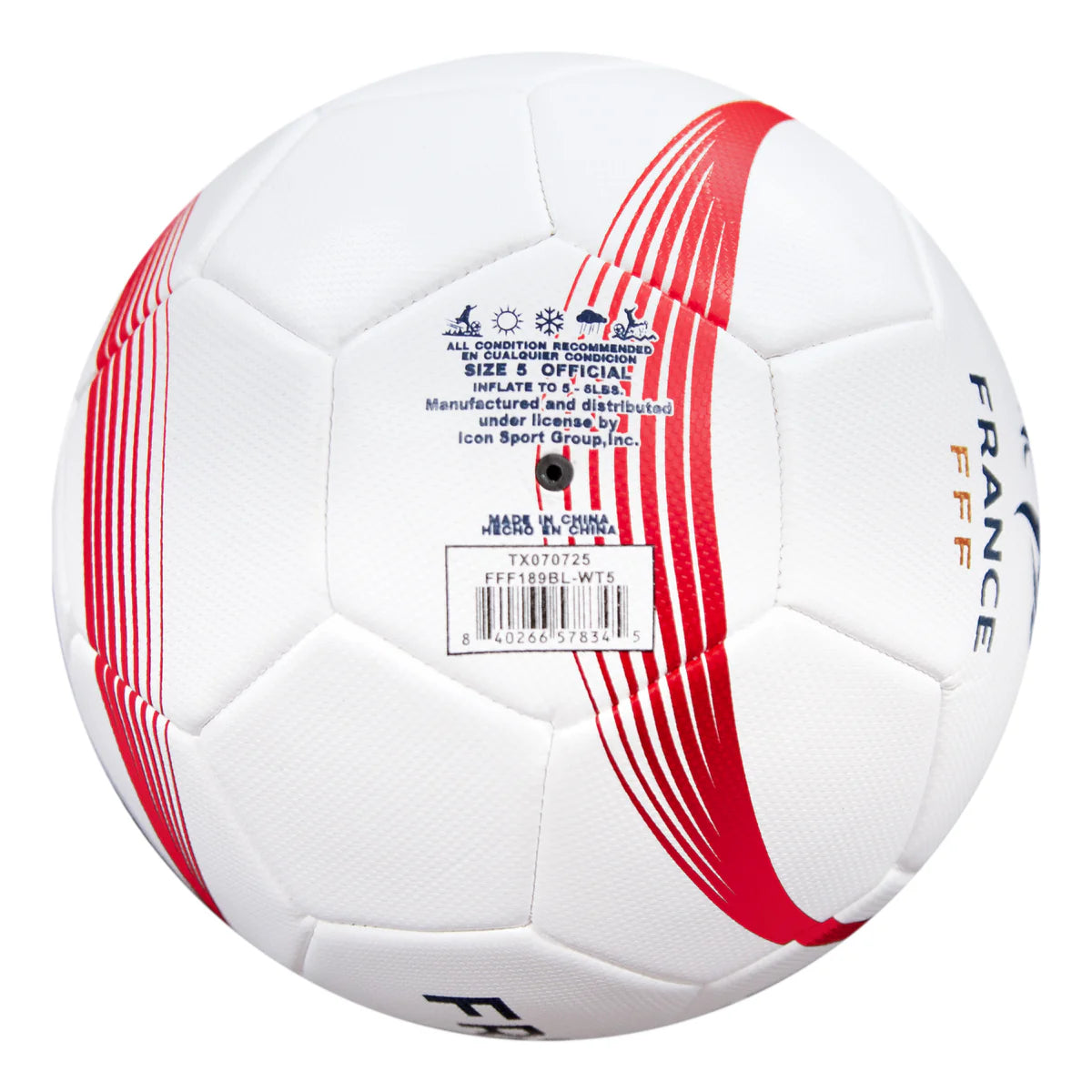 France Soccer Ball - White- Size 5