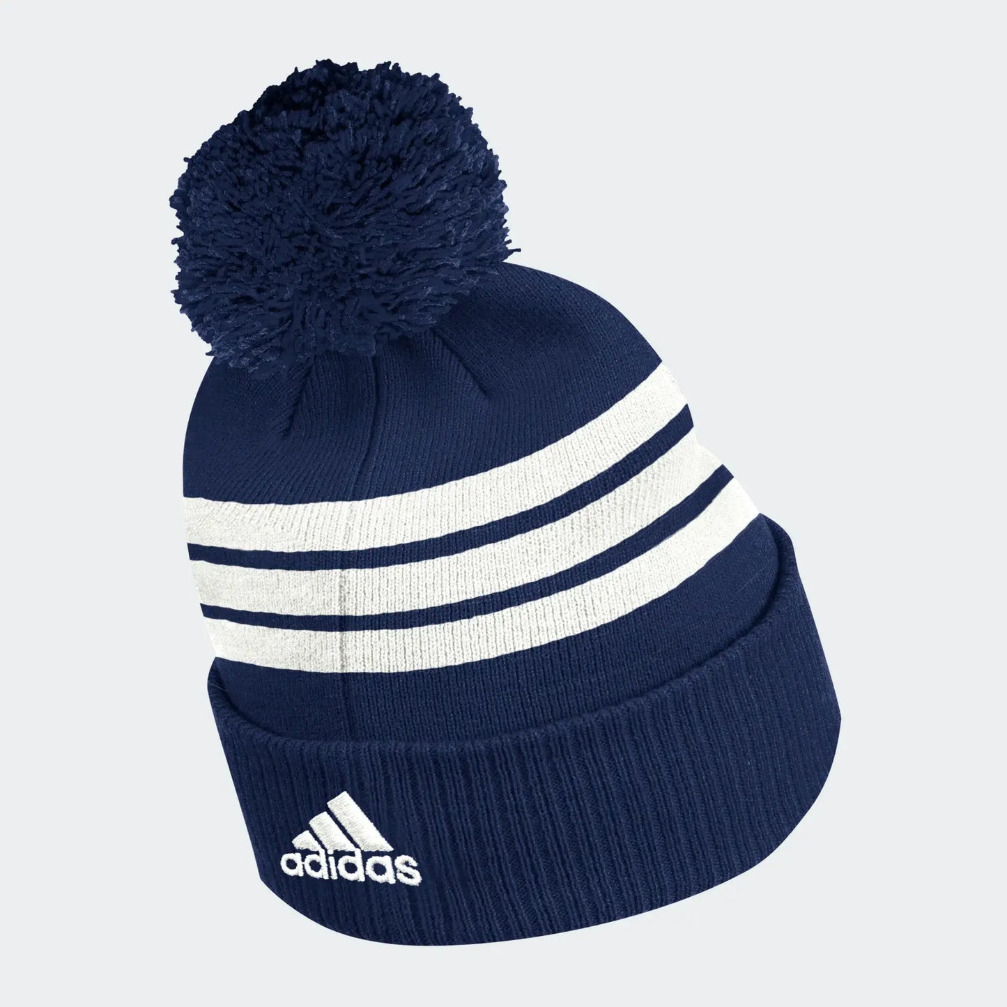 Adidas Men's Royal Toronto Maple Leafs Locker Room Three Stripe Cuffed Knit Hat with Pom
