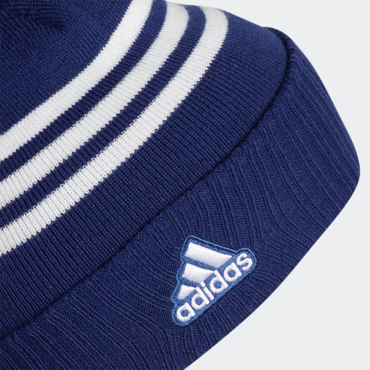 Adidas Men's Royal Toronto Maple Leafs Locker Room Three Stripe Cuffed Knit Hat with Pom