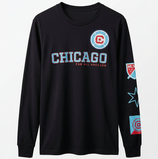 Chicago Fire "For All Chicago" City Star Long Sleeve Tee