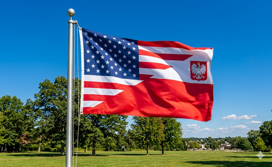 USA Poland Diagnal Mix 3'x5' 100D Flag