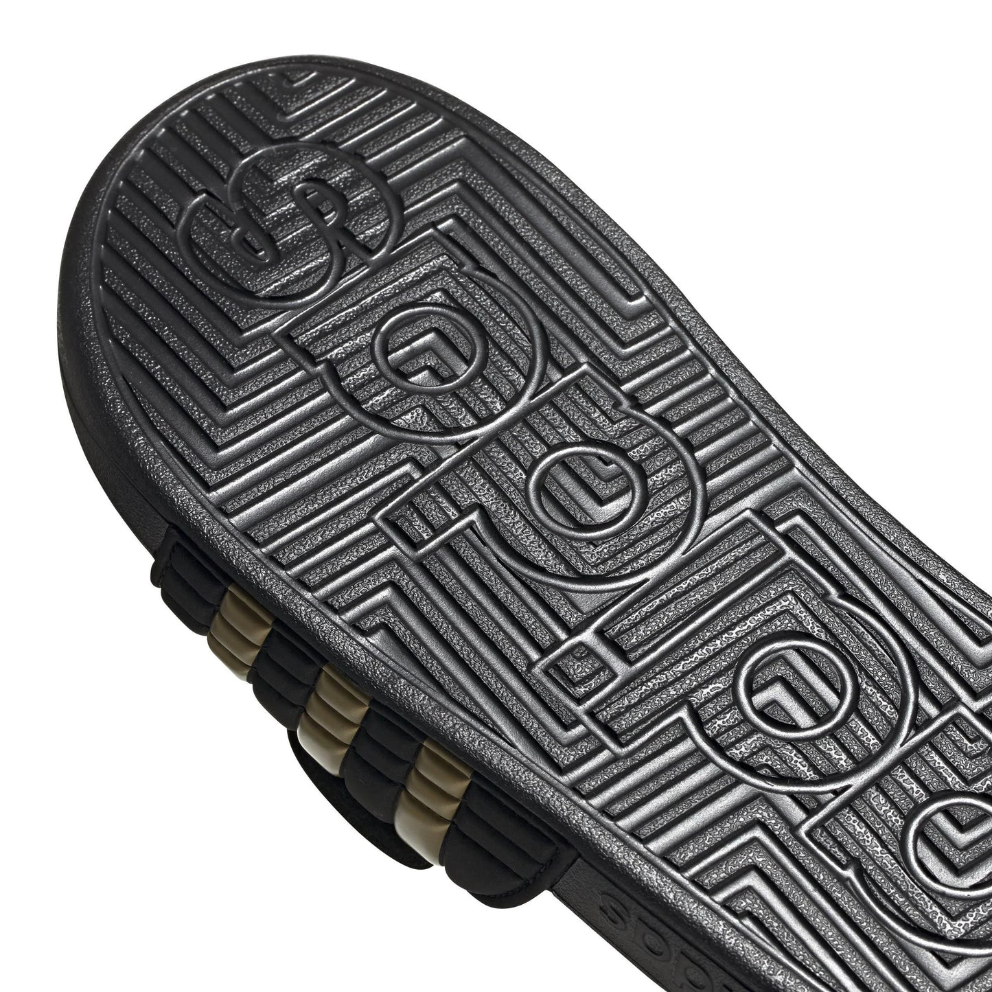 Adidas Adissage Slides - Black & Gold