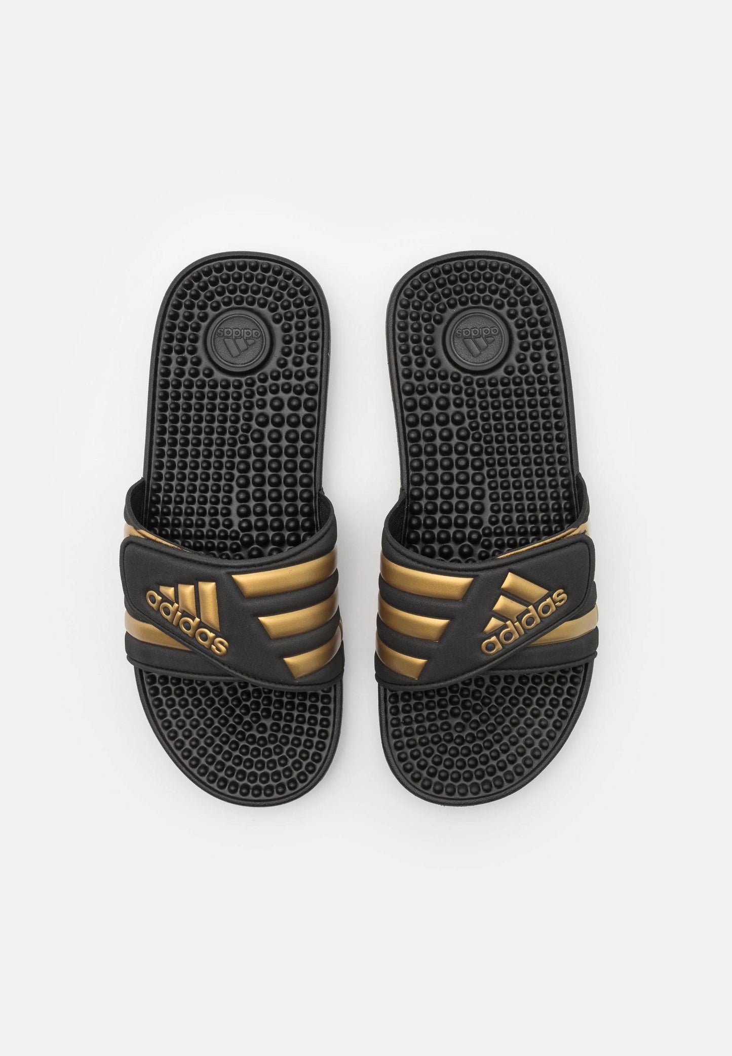 Adidas Adissage Slides - Black & Gold