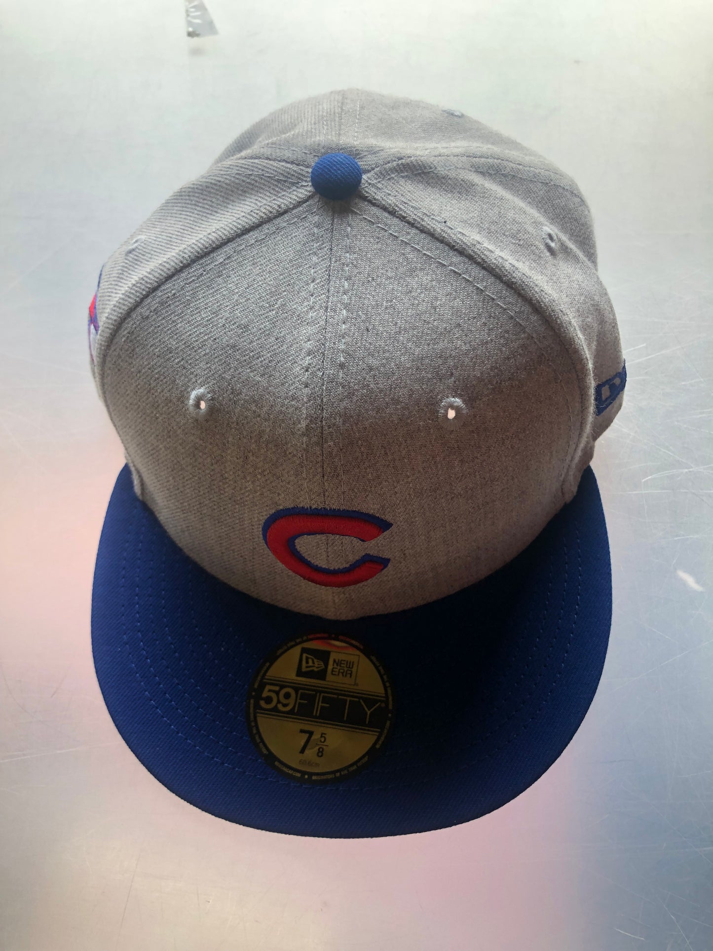 Chicago Cubs New Era  Heather patch 59FIFTY Fitted Hat Grey