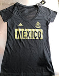 Mexico Adidas Women's Black V-Neck