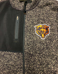 Chicago Bears Men's Antigua Heathered Navy Bear Head Fortune Full-Zip Jacket