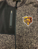 Chicago Bears Men's Antigua Heathered Navy Bear Head Fortune Full-Zip Jacket
