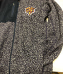 Chicago Bears Men's Antigua Heathered Navy Bear Head Fortune Full-Zip Jacket