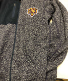 Chicago Bears Men's Antigua Heathered Navy Bear Head Fortune Full-Zip Jacket