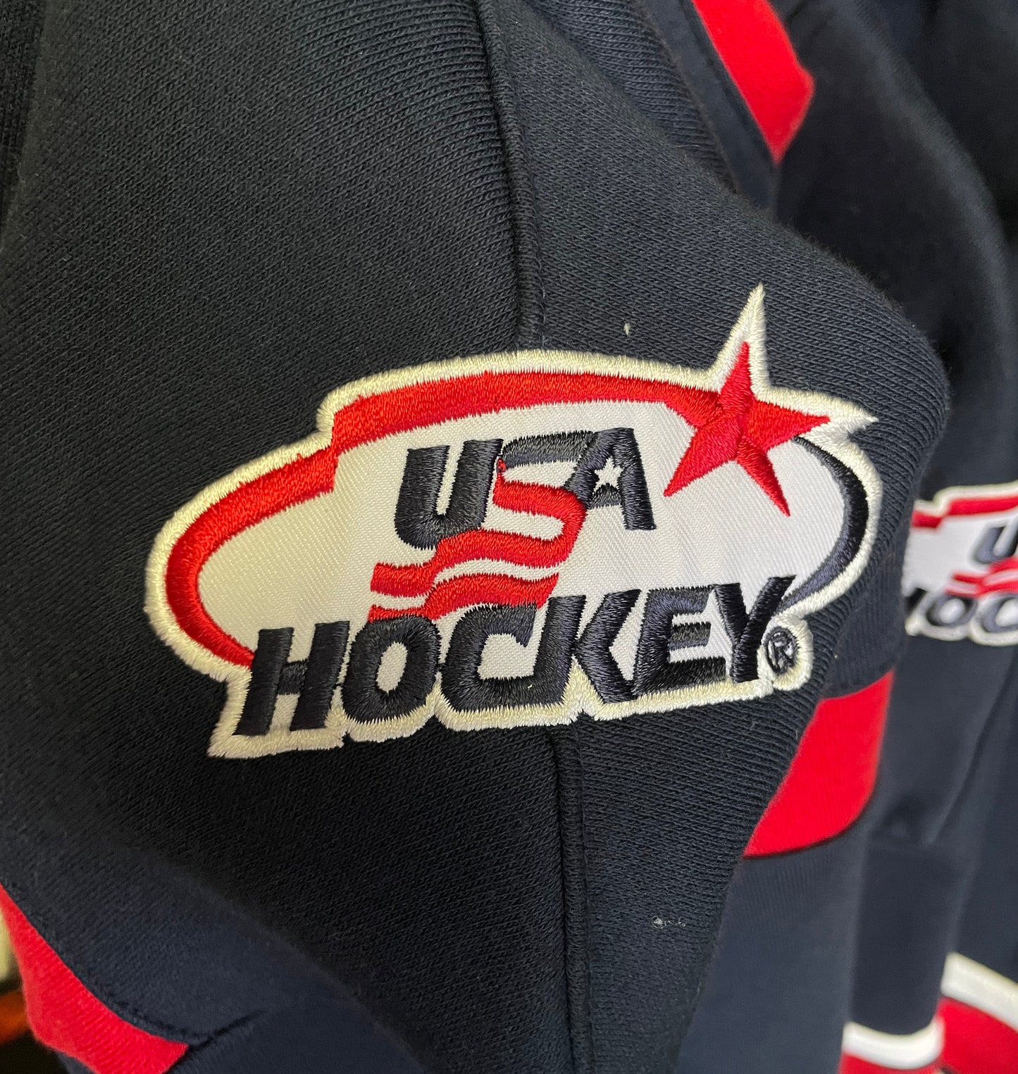USA Hockey Shield Logo Official Embroidered Navy Lacer Hoodie