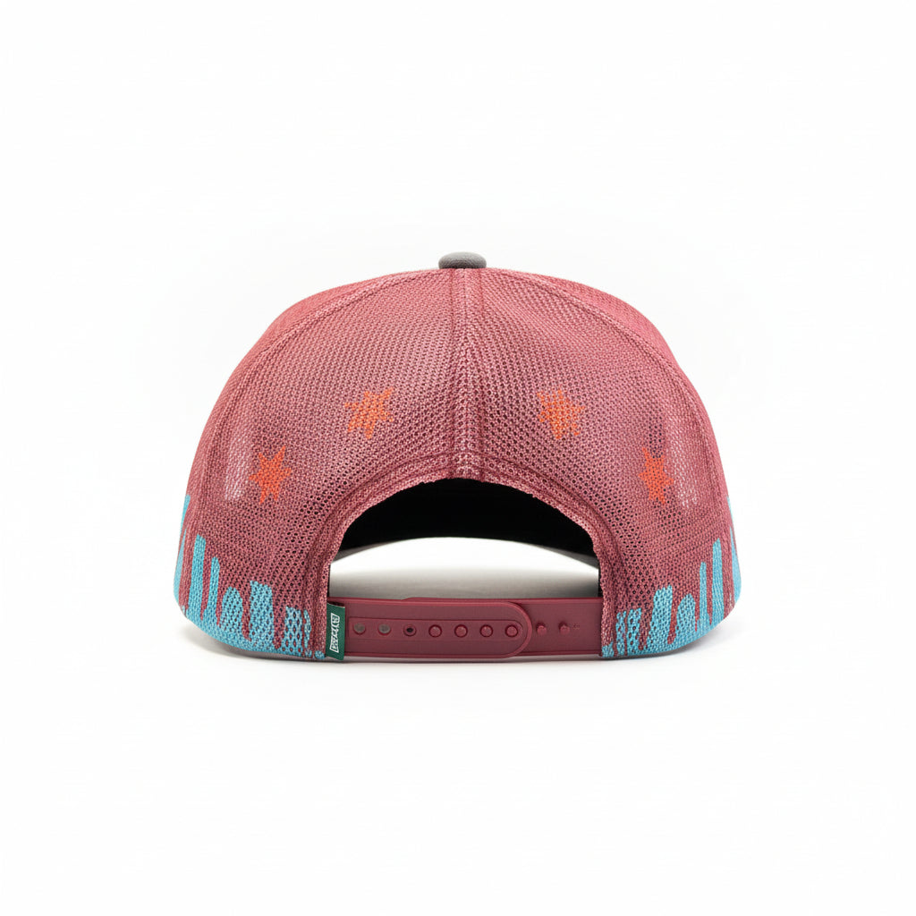 Chicago Skyline Grey Roped Trucker Hat