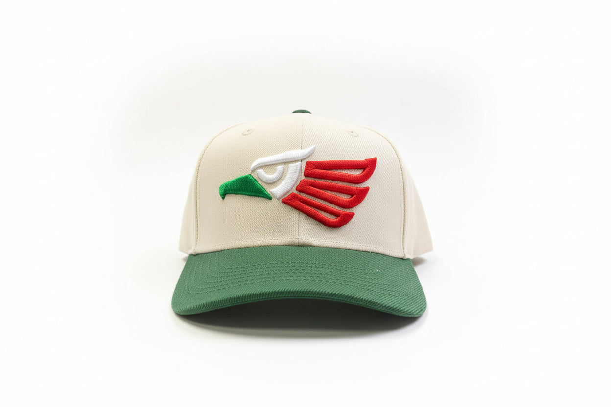 Mexican Eagle Embroiderred Hat - Green Brim