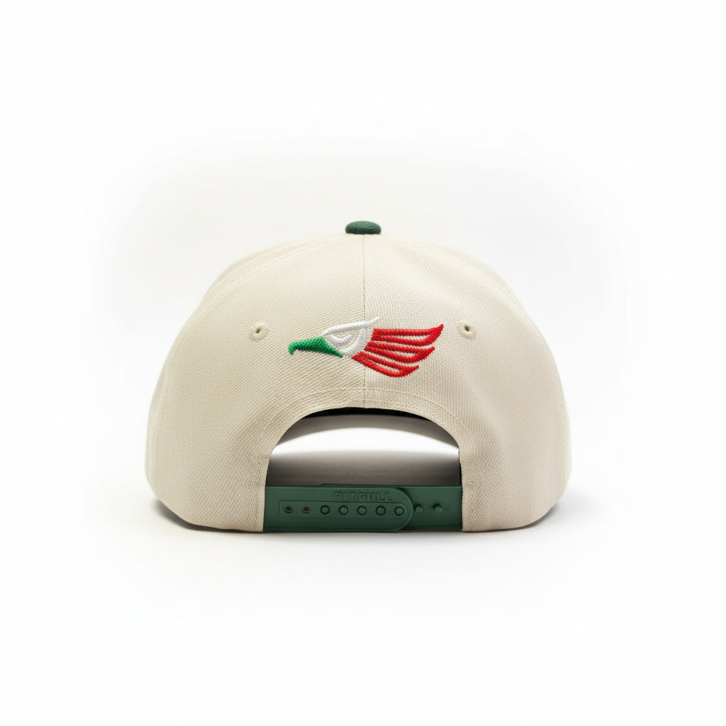 Mexican Eagle Embroiderred Hat - Green Brim