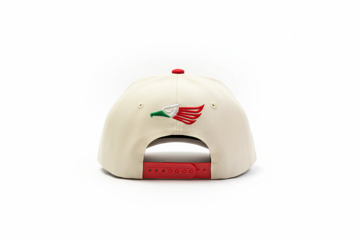 Mexican Eagle Embroiderred Hat - Red Brim