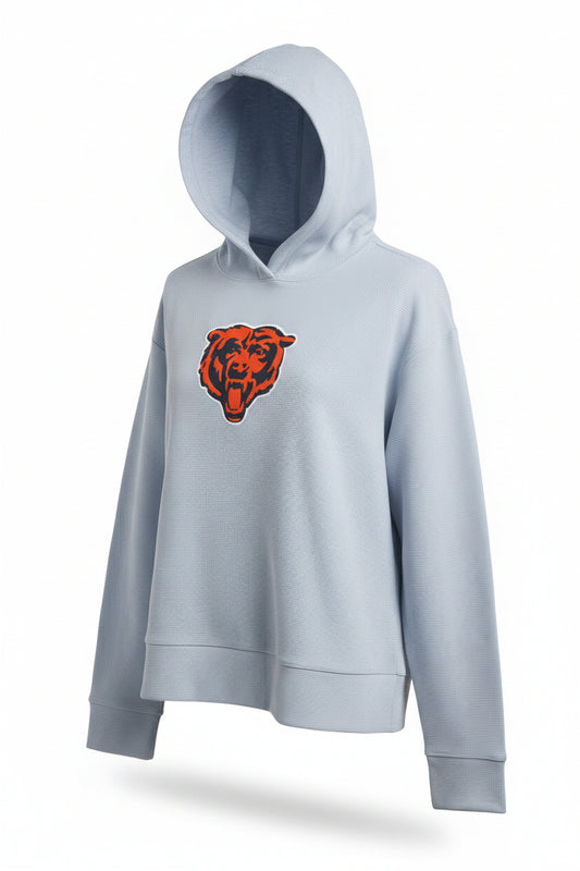 Chicago Bears Women's Thin Waffle Hoodie Chambray Blue