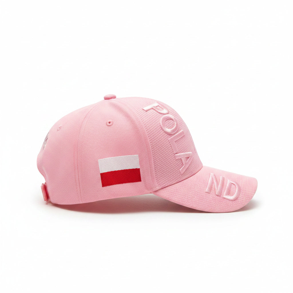 Poland Pink 3D Stitched Emblem Hat