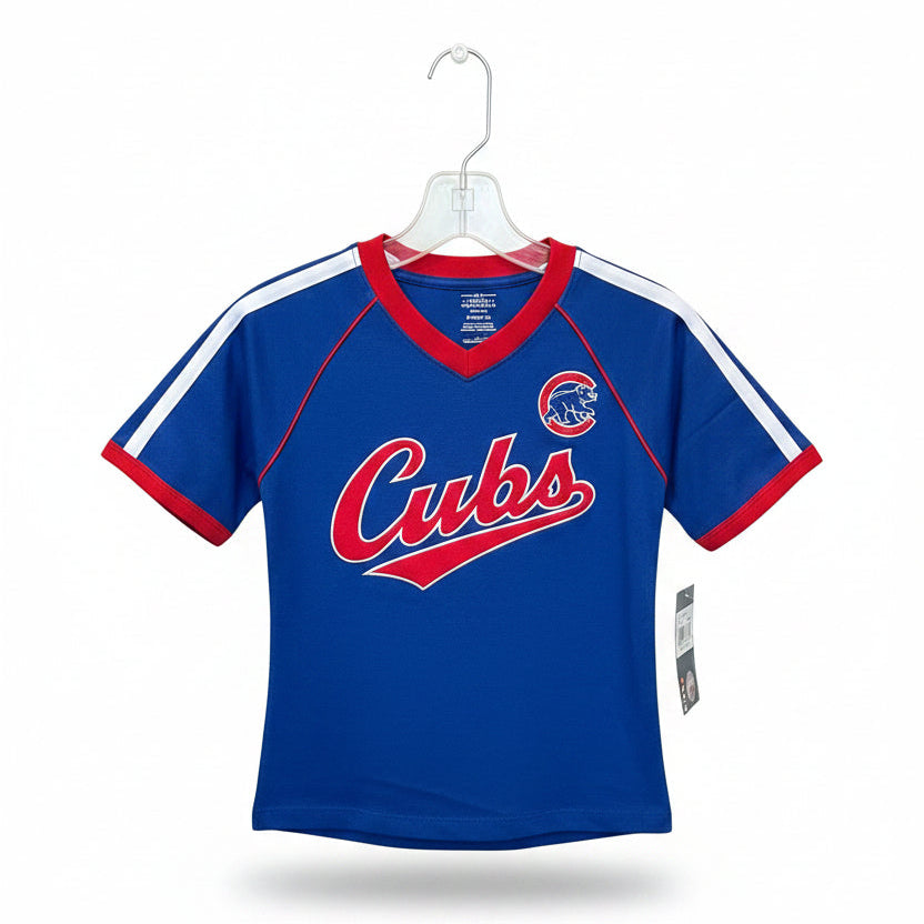 Youth Chicago Cubs Outerstuff Royal Big League Base Runner Ringer T-Shirt