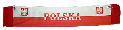 Polish Polska Poland banner scarf mini NEW w/ glass window suction cup 19" inch