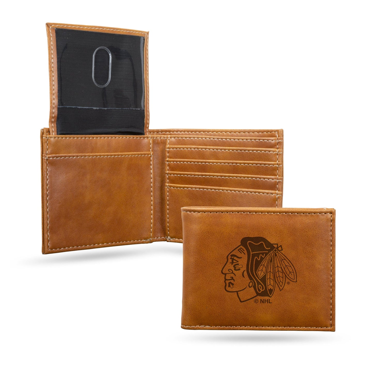NHL Chicago Blackhawks Laser Engraved Bill-fold Wallet