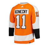 Men's Philadelphia Flyers Travis Konecny adidas Orange Home Primegreen Authentic Pro Player Jersey
