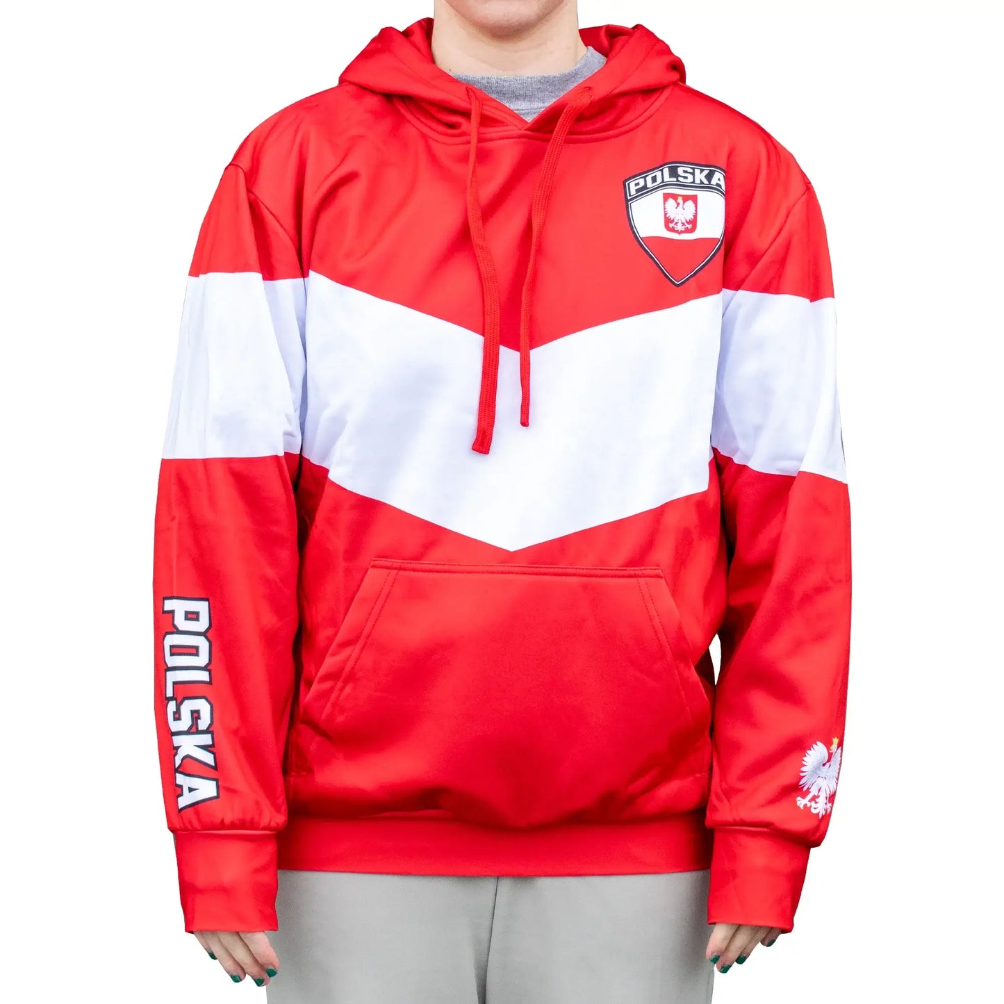 Poland Hoodie Red&White With Polska Sign And Polish Eagle