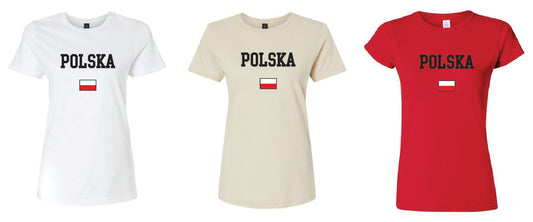 Women's Polska National T-Shirt - White/Cream/Red