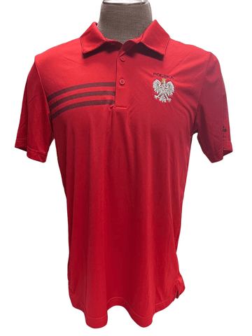Adidas Polo Polska Logo Embroydered Eagle T-Shirt Red