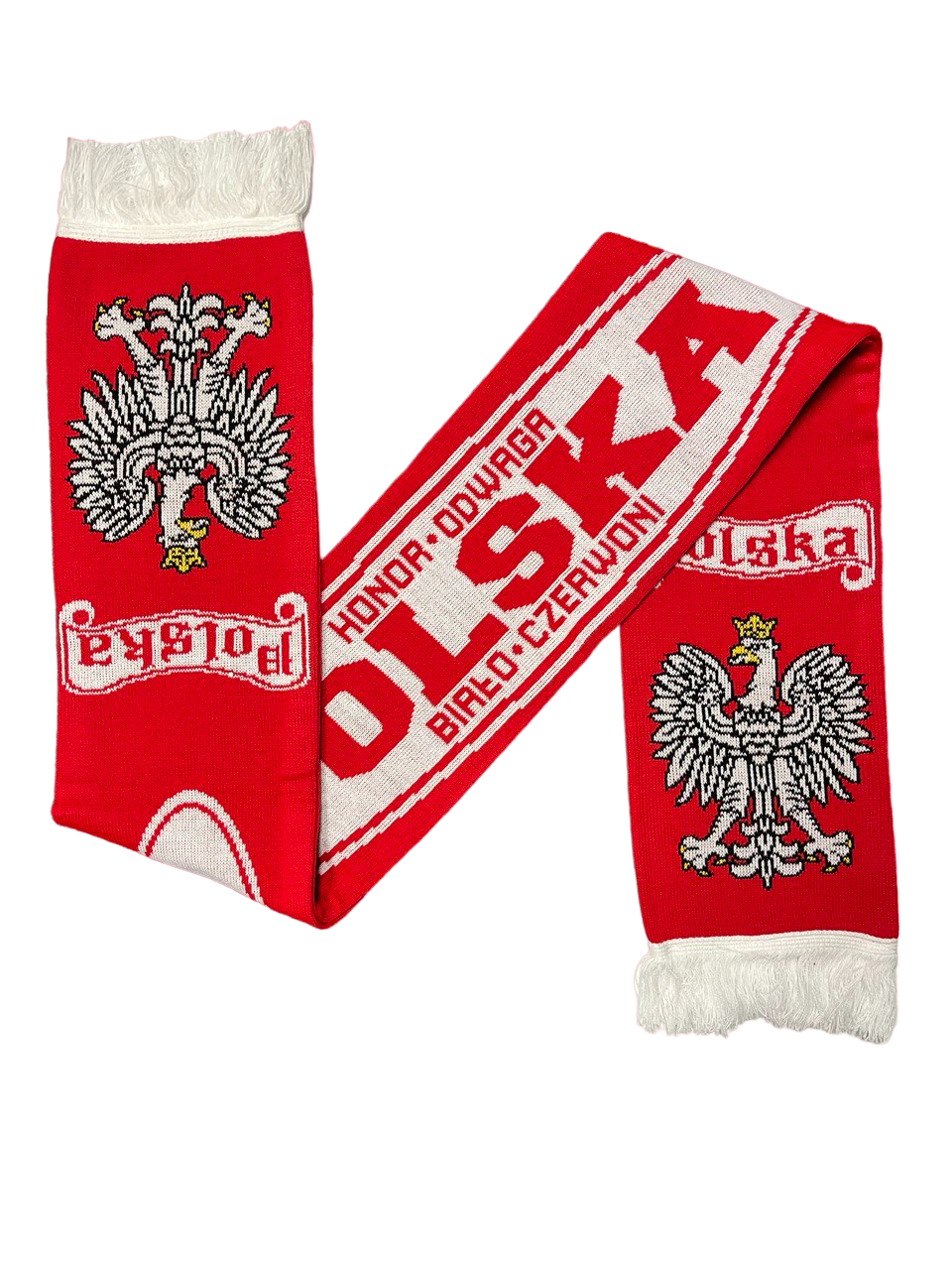 Polska Bialo Czerwoni Honor Odwaga Oval Design Distressed Eagle Red White Polish Scarf