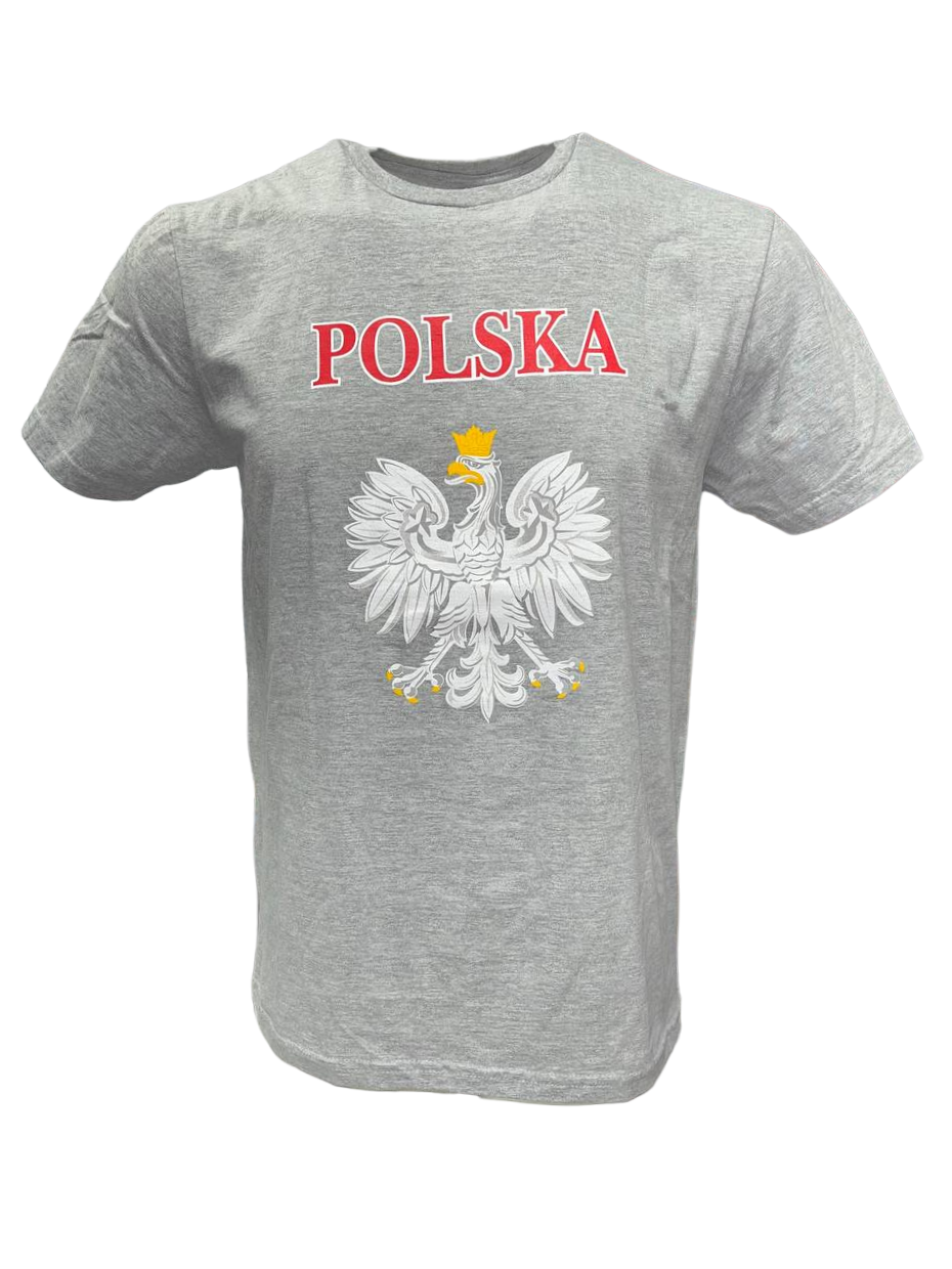 Bulk of Polish Men's Polska Softstyle Printed Eagle Crest T-Shirt 12 Pack