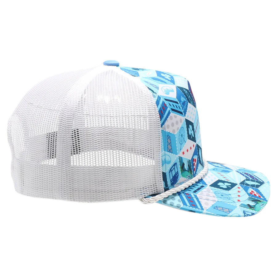 Chicago Polygon Quilt High Frame Roped Hat